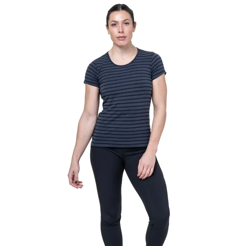 Mountain Equipment Womens Groundup Stripe Tee - Cosmos Stripe-1