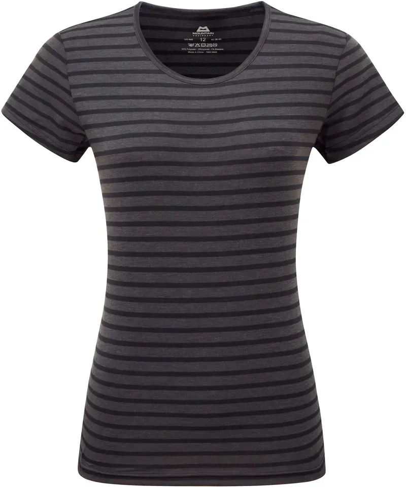 Mountain Equipment Womens Groundup Stripe Tee - Cosmos Stripe