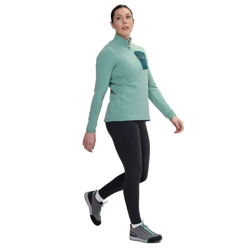 Mountain Equipment Womens Lumiko Zip-T Fleece - Lichen Green-D Teal-3