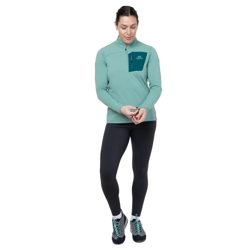 Mountain Equipment Womens Lumiko Zip-T Fleece - Lichen Green-D Teal-4