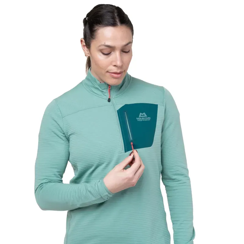 Mountain Equipment Womens Lumiko Zip-T Fleece - Lichen Green-D Teal-5