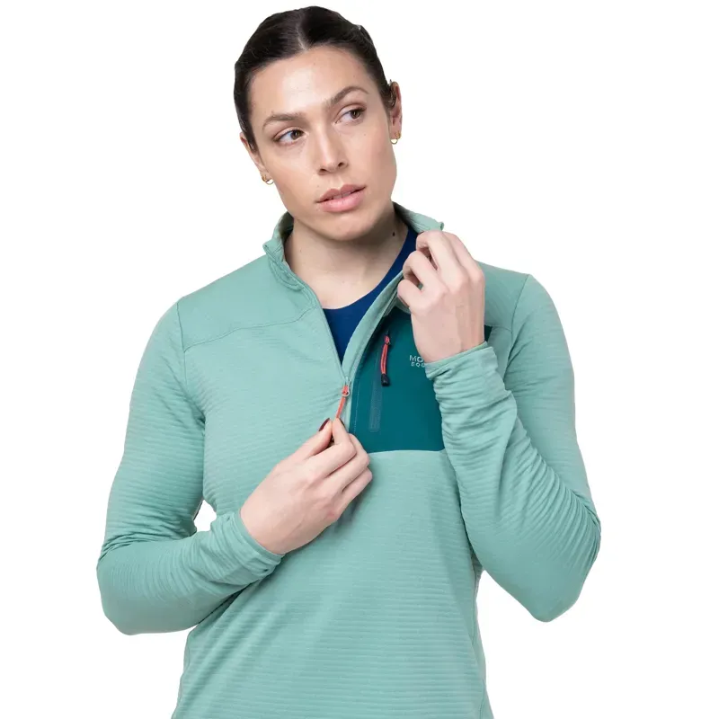 Mountain Equipment Womens Lumiko Zip-T Fleece - Lichen Green-D Teal-6