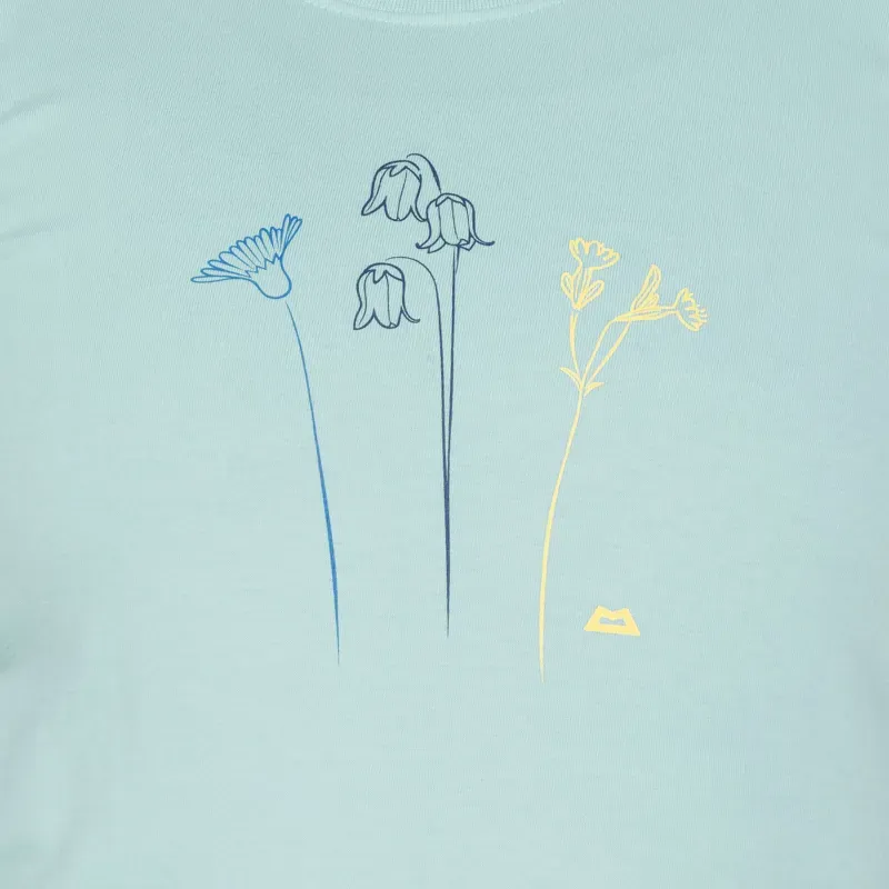Mountain Equipment Womens Mountain Flower Tee - Aqua-1