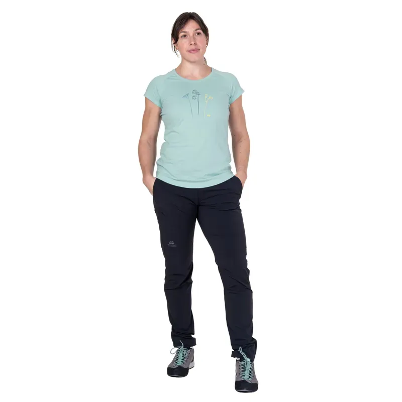 Mountain Equipment Womens Mountain Flower Tee - Aqua-7