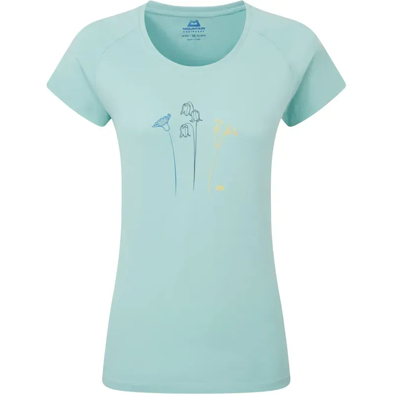 Mountain Equipment Womens Mountain Flower Tee - Aqua