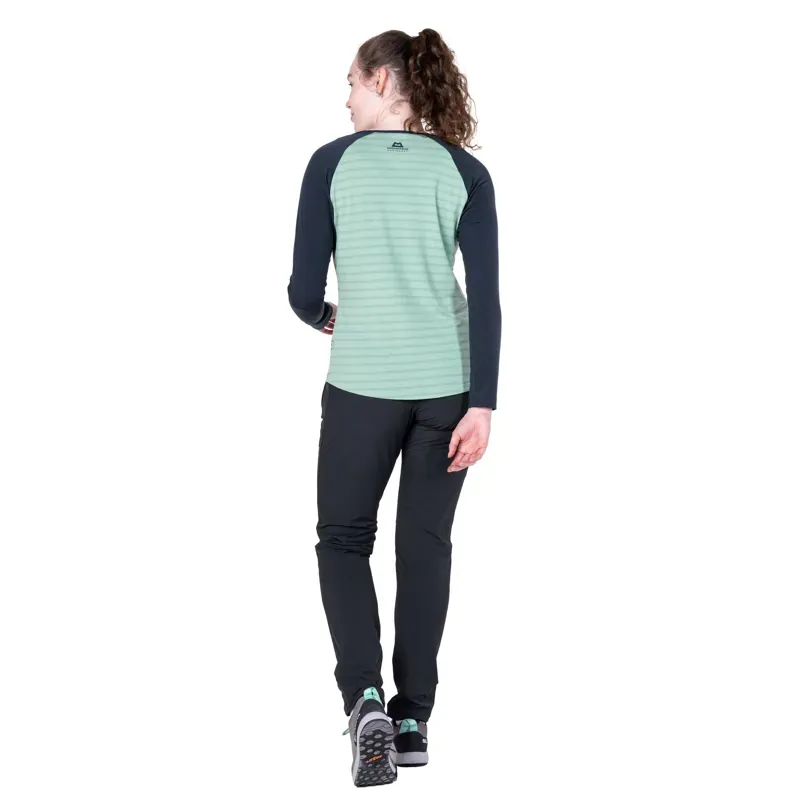 Mountain Equipment Womens Redline Long Sleeved Tee - Lichen Stripe-Cosmos-5