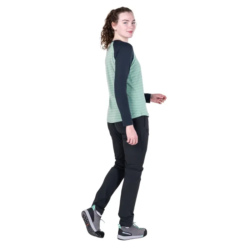 Mountain Equipment Womens Redline Long Sleeved Tee - Lichen Stripe-Cosmos-6