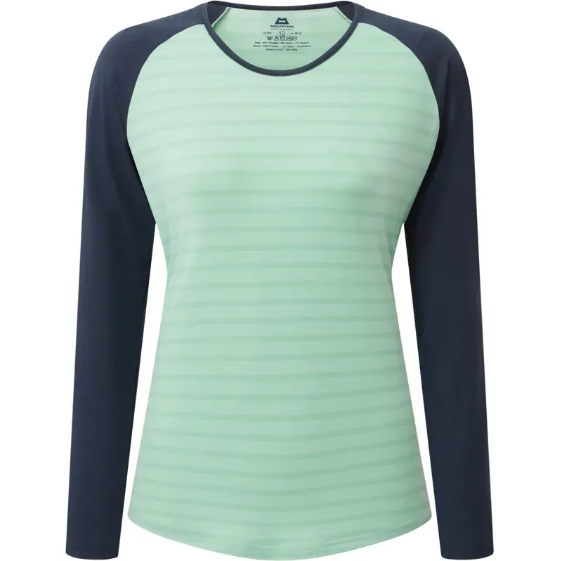 Mountain Equipment Womens Redline Long Sleeved Tee - Lichen Stripe-Cosmos