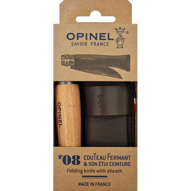 Opinel No.8 Stainless Steel Knife with Sheath Gift Set