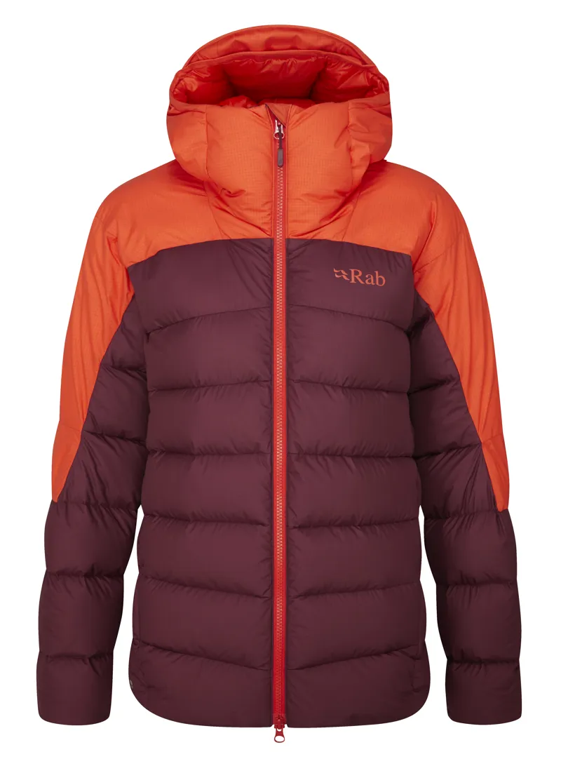 Rab Womens Infinity Alpine Jacket - Red Grapefruit-Deep Heather