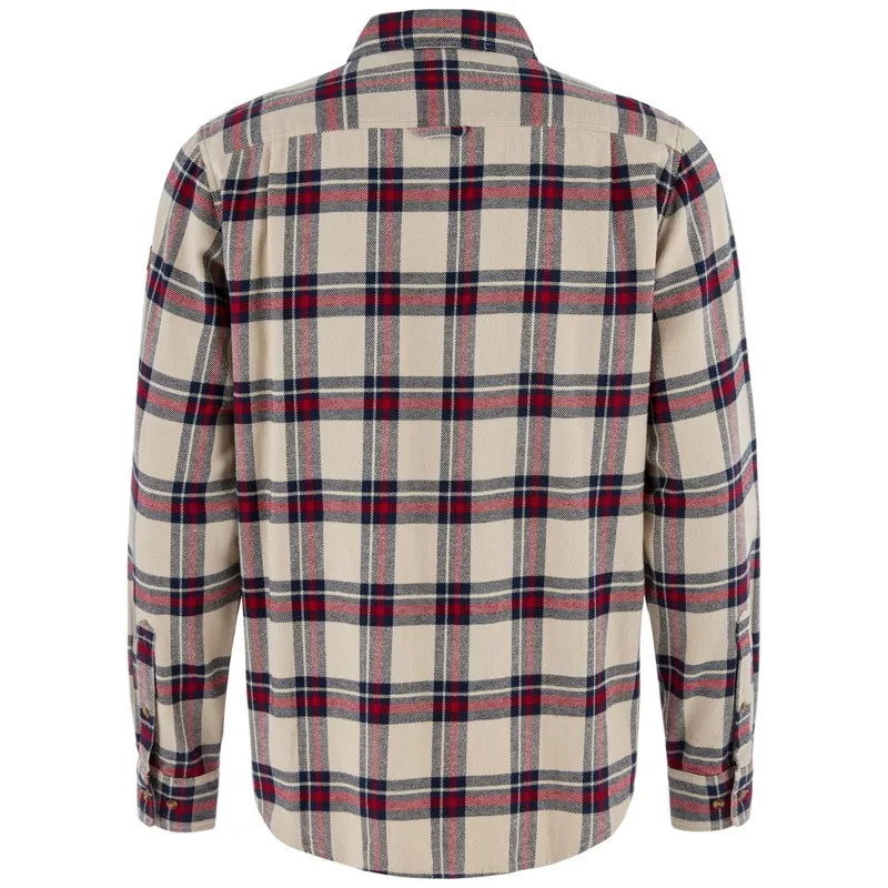 Fjallraven Mens Ovik Heavy Flannel Shirt - Light Fossil Deep Red-1