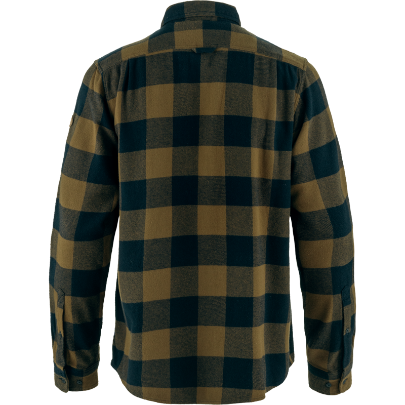 Fjallraven Mens Ovik Heavy Flannel Shirt - Wood Brown Dark Navy-1