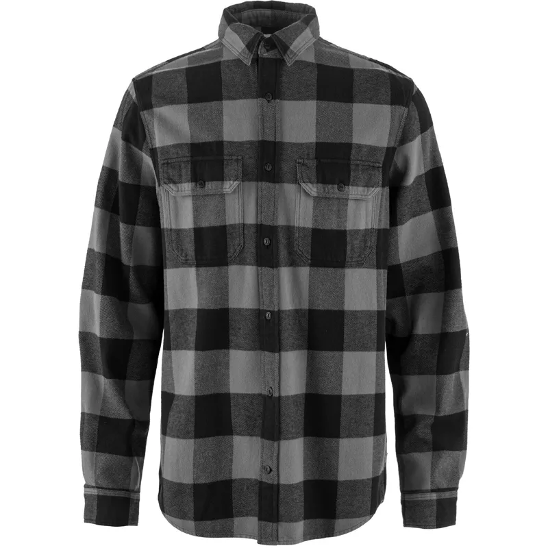 Fjallraven Mens Ovik Heavy Flannel Shirt - Black-Grey