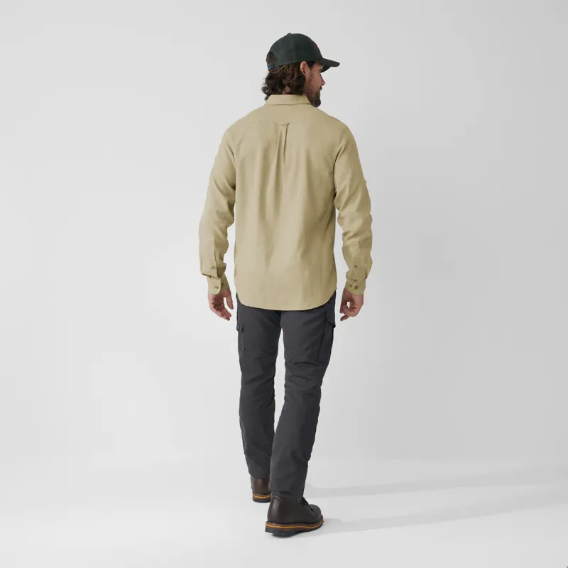 Fjallraven Mens Ovik Travel LS Shirt - Sand Stone-3
