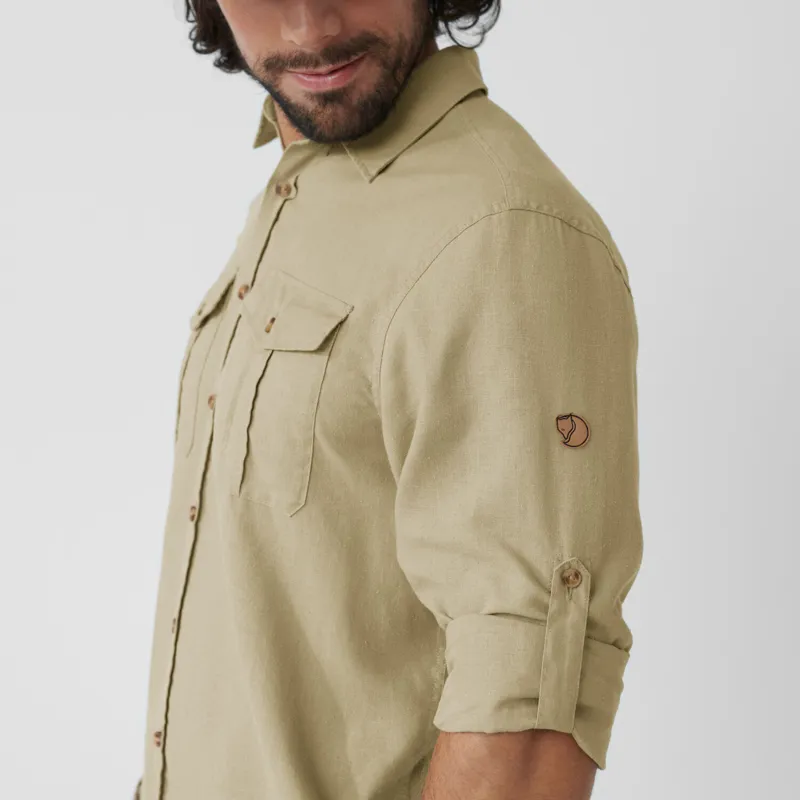 Fjallraven Mens Ovik Travel LS Shirt - Sand Stone-6