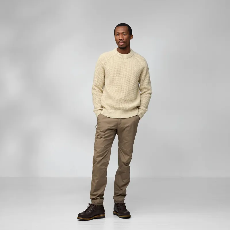 Fjallraven Mens Ovik Waffle Knit - Light Beige