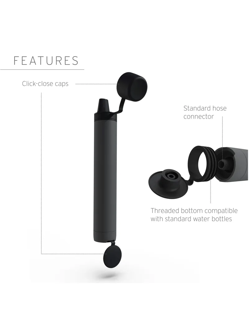 LifeStraw Peak Series Personal Water Filter Straw - Dark Gray-2