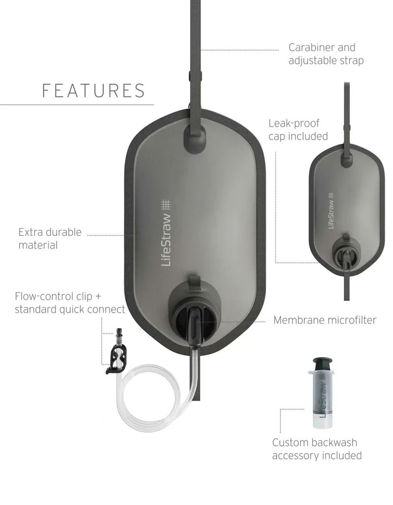 LifeStraw Peak Series Gravity Water Purifier System 8L - Blue-2