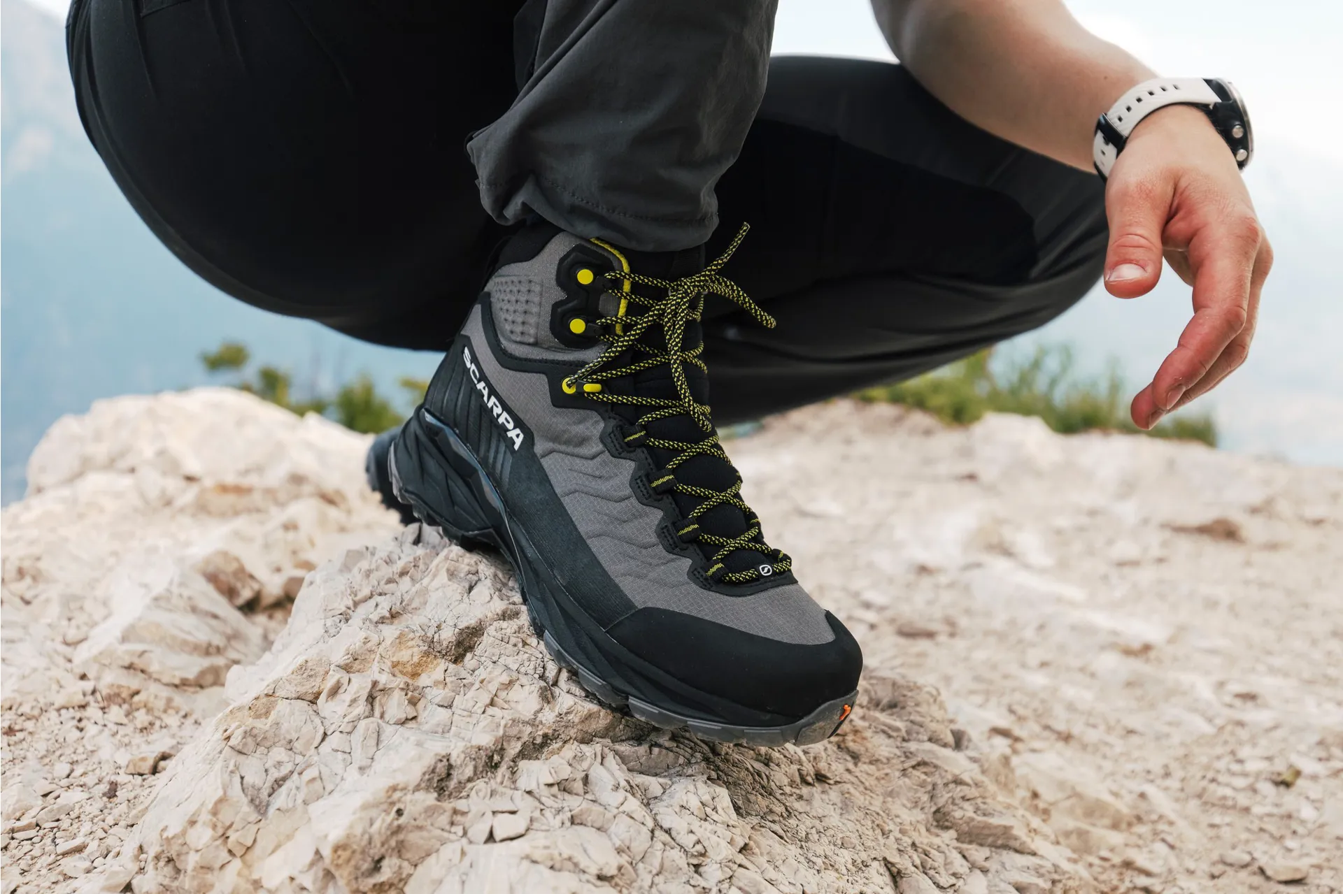 Scarpa Mens Rush TRK LT GTX Boots Gray-Lime