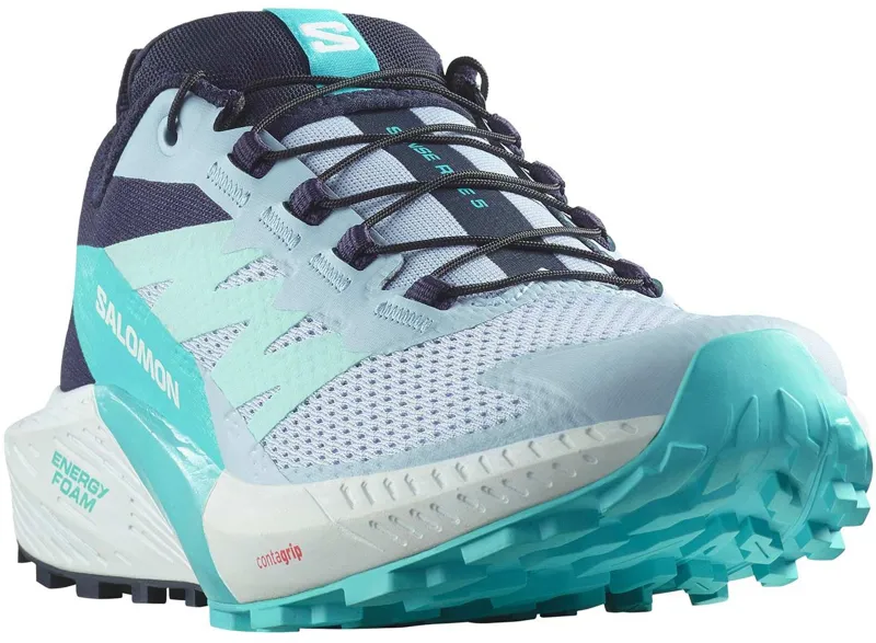 Salomon Womens Sense Ride 5 Shoes - Cashmere Blue-Carbon-Peacock Blue-1