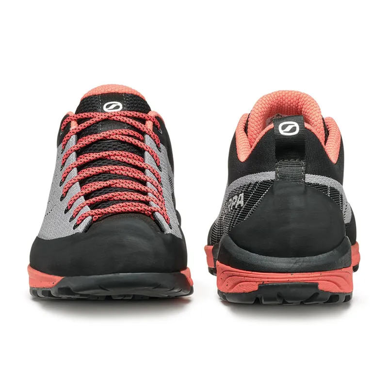 Scarpa Womens Mescalito Planet Shoes - Light Grey-Coral-2