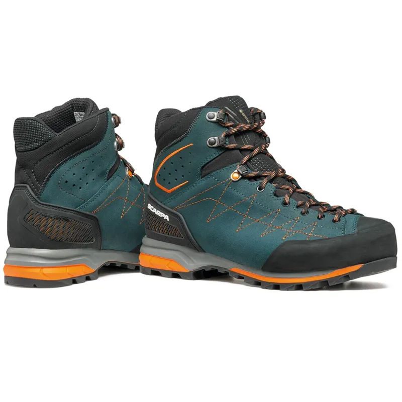 Scarpa Mens Zodiac TRK GTX Boots - Petrol-Rust Orange-3