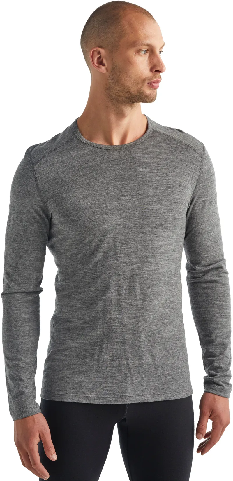Icebreaker Mens 200 Oasis Long Sleeved Crewe Top - Gritstone Heather-1