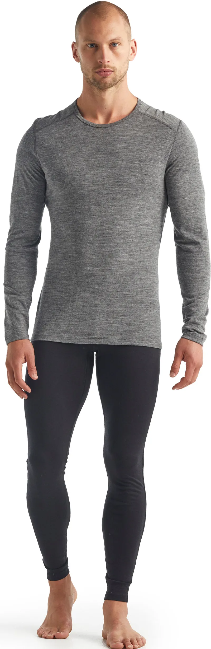 Icebreaker Mens 200 Oasis Long Sleeved Crewe Top - Gritstone Heather-3