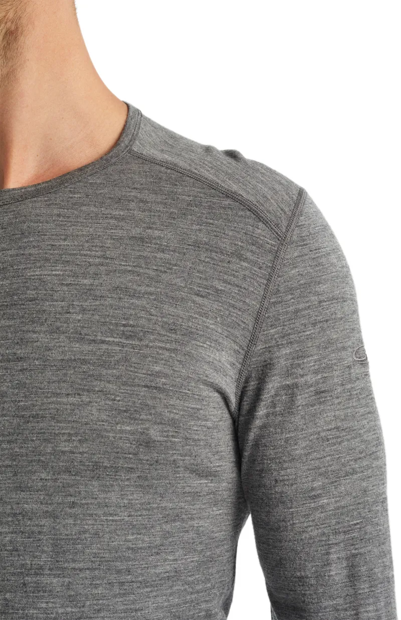 Icebreaker Mens 200 Oasis Long Sleeved Crewe Top - Gritstone Heather-4