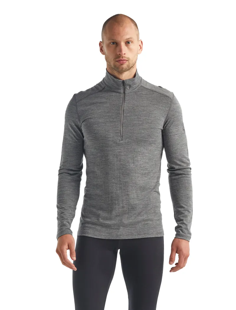 Icebreaker Mens 200 Oasis Long Sleeved Half Zip Top - Gritstone Heather-1