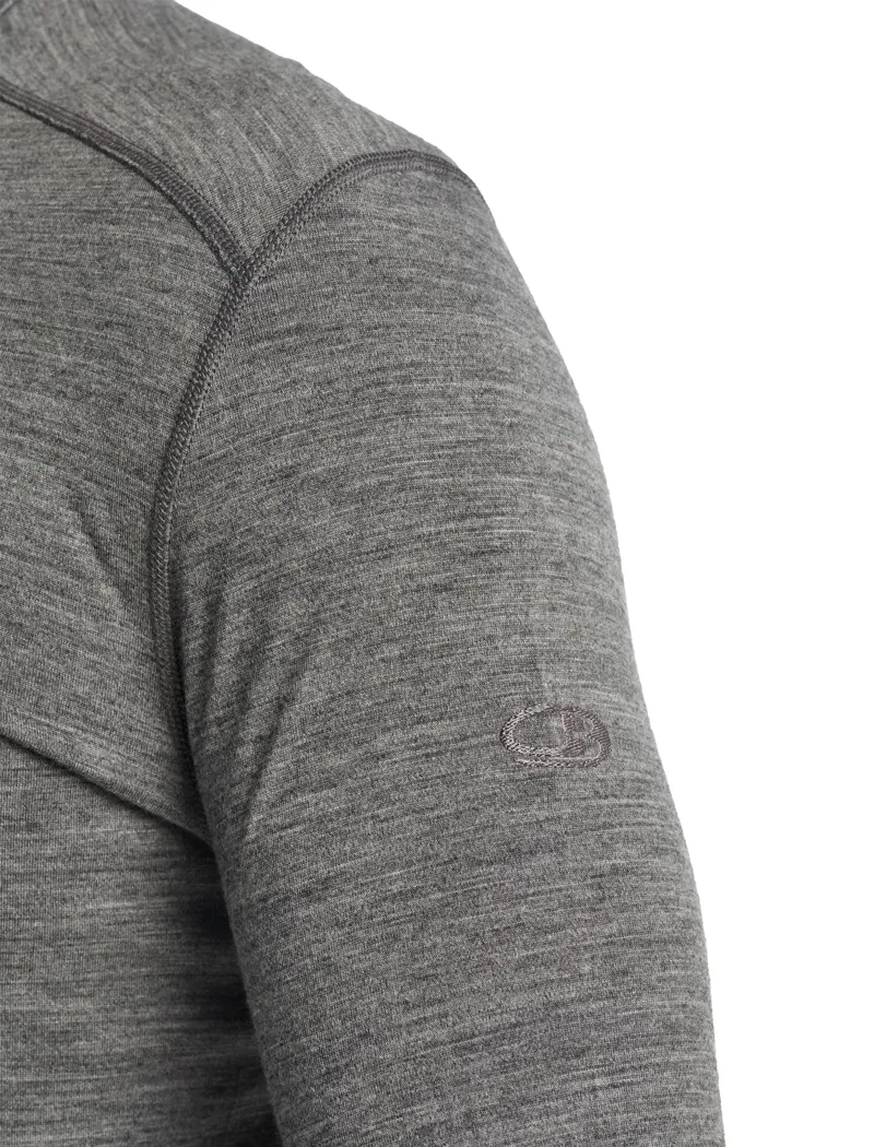 Icebreaker Mens 200 Oasis Long Sleeved Half Zip Top - Gritstone Heather-3