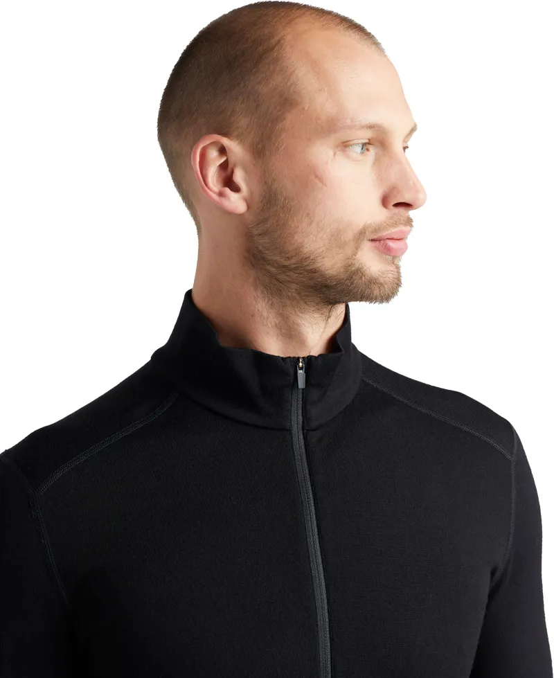 Icebreaker Mens 260 Tech Long Sleeved Half Zip Top - Black-1