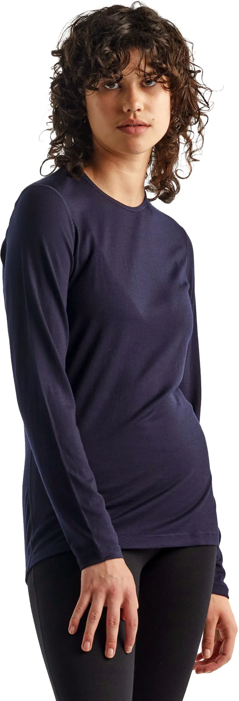 Icebreaker Womens 200 Oasis Long Sleeved Crewe Top - Midnight Navy-1