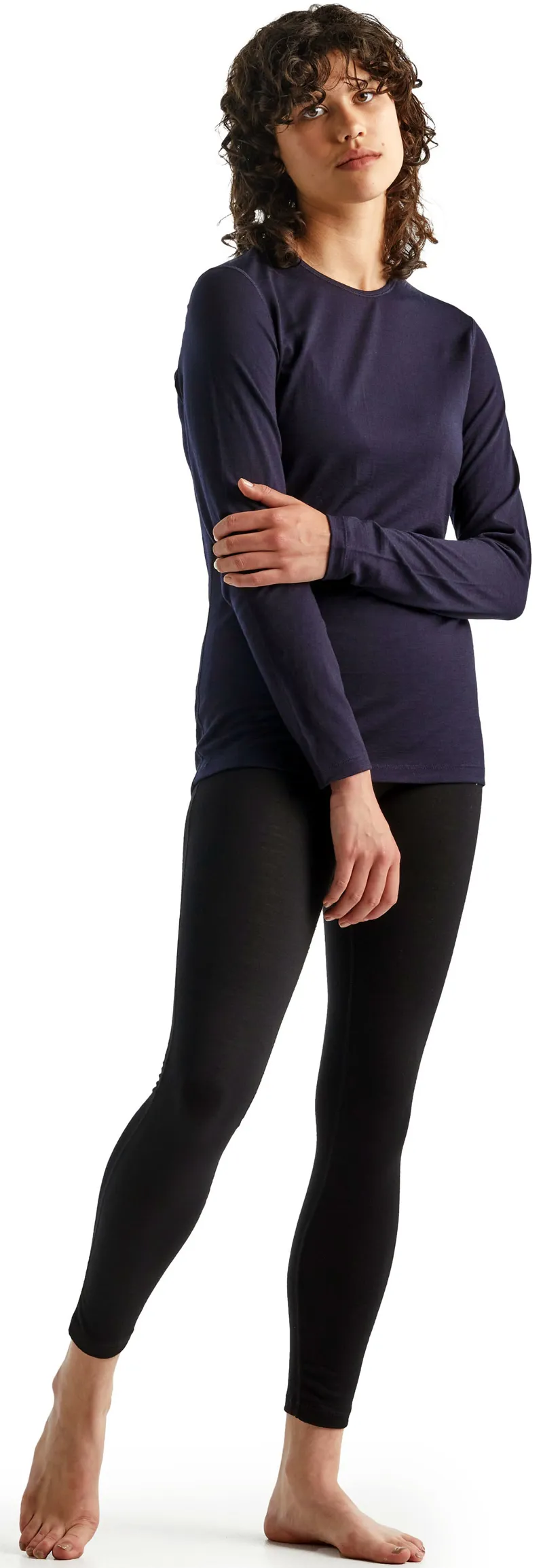 Icebreaker Womens 200 Oasis Long Sleeved Crewe Top - Midnight Navy-3