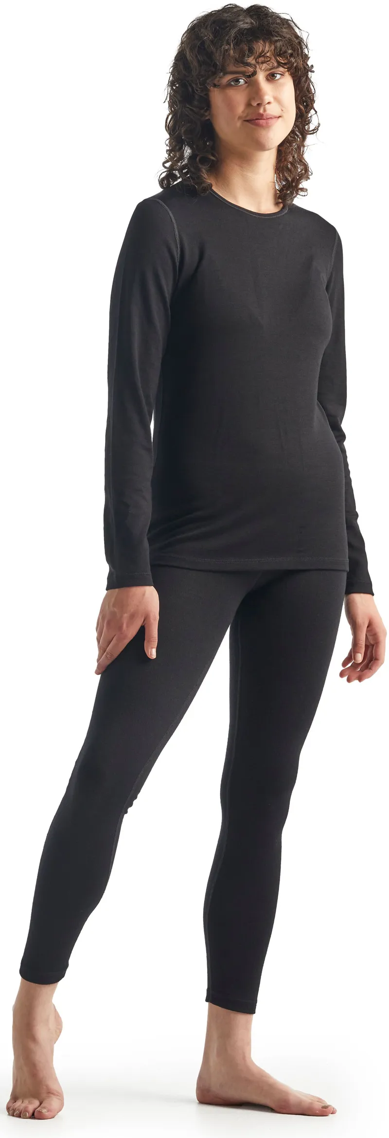 Icebreaker Womens 260 Tech Long Sleeved Crewe Top - Black-3
