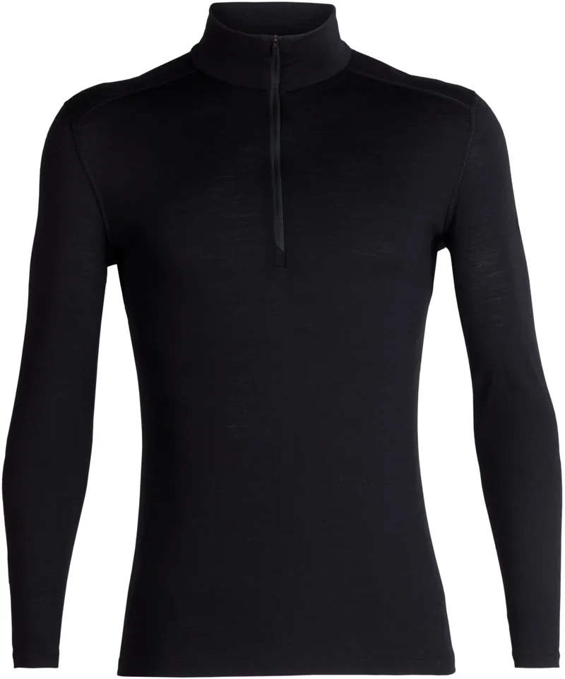 Icebreaker Mens 200 Oasis Long Sleeved Half Zip Top - Black