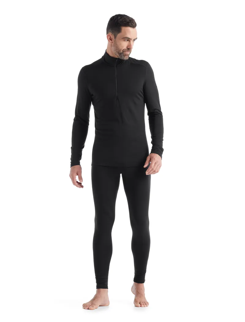 Icebreaker Mens 200 Oasis Long Sleeved Half Zip Top - Black-3