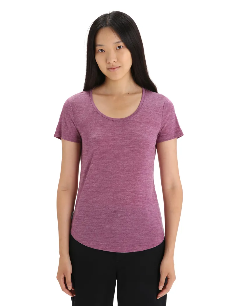 Icebreaker Womens Sphere II Short Sleeved Scoop Tee - Go Berry Heather-2