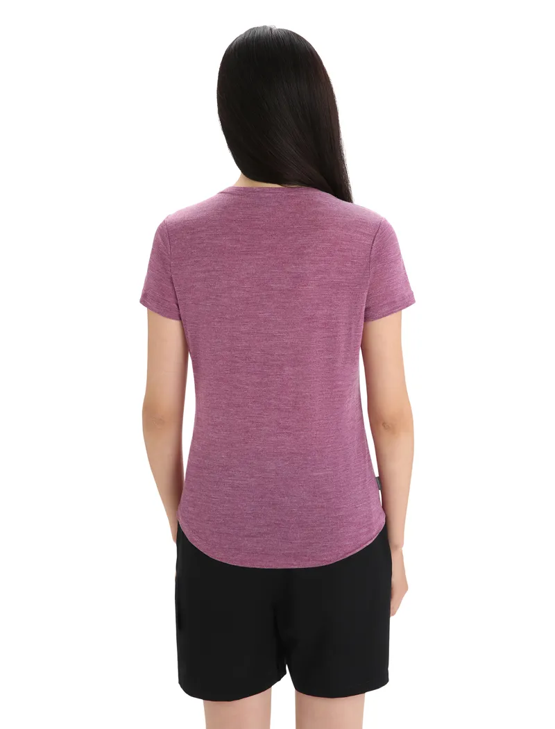 Icebreaker Womens Sphere II Short Sleeved Scoop Tee - Go Berry Heather-3