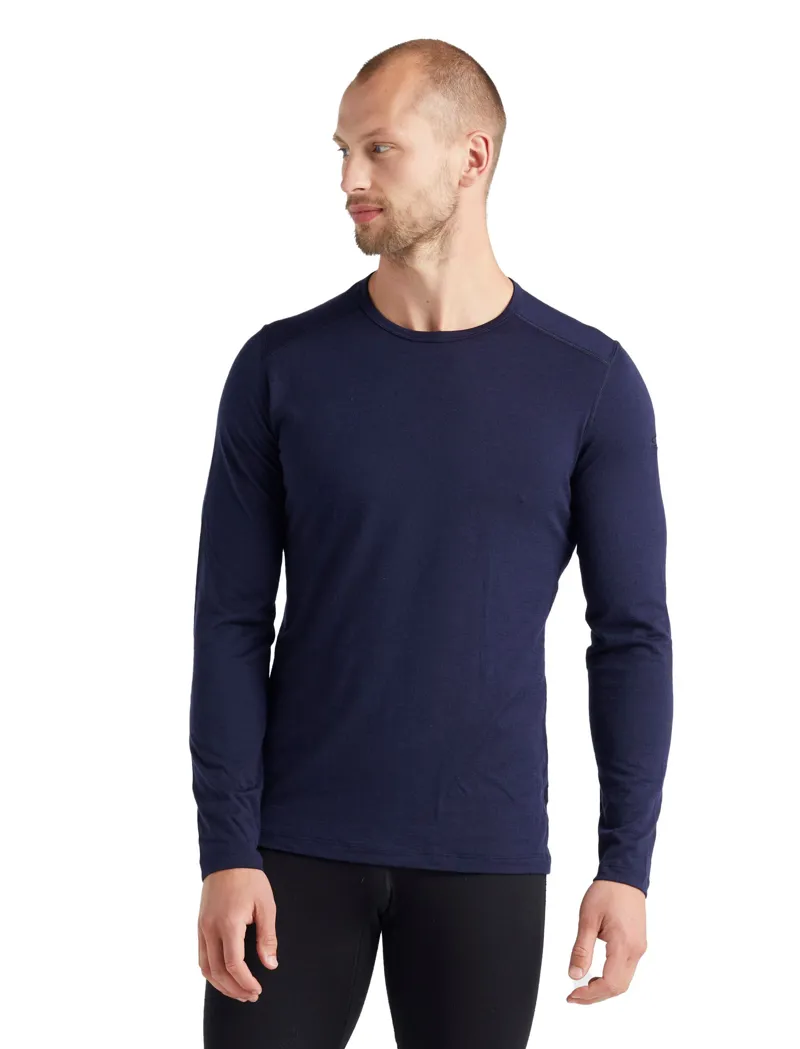 Icebreaker Mens 200 Oasis Long Sleeved Crew Tee - Midnight Navy-3