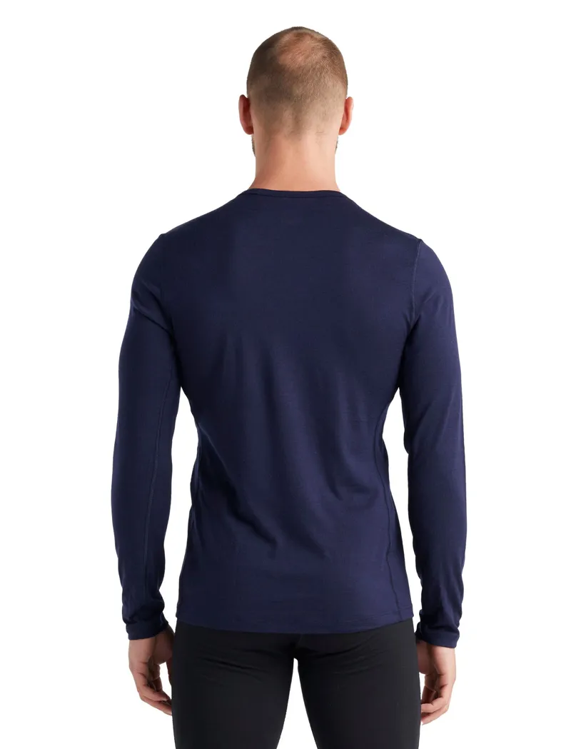 Icebreaker Mens 200 Oasis Long Sleeved Crew Tee - Midnight Navy-4