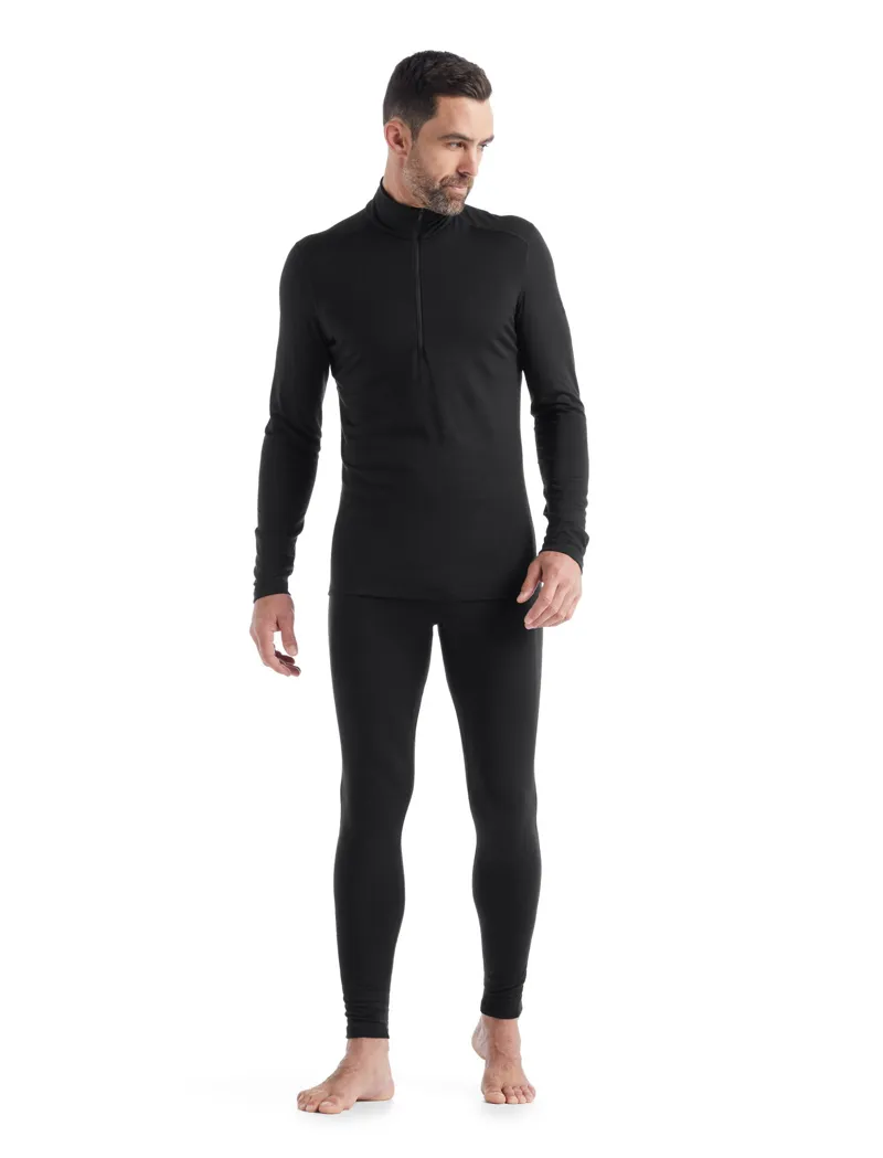 Icebreaker Mens 200 Oasis Long Sleeved Half Zip Tee - Black-3