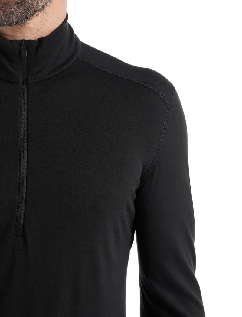 Icebreaker Mens 200 Oasis Long Sleeved Half Zip Tee - Black-5