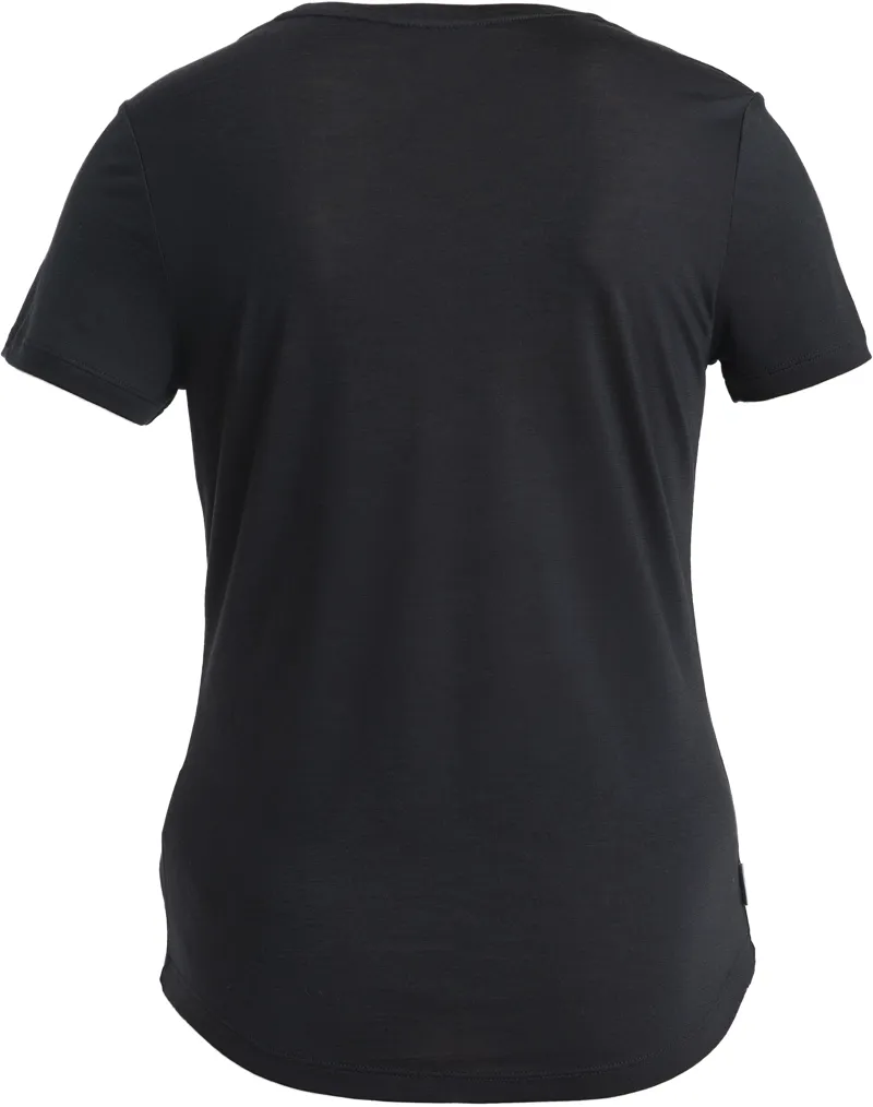 Icebreaker Womens Merino 125 Cool-Lite Sphere III Short Sleeved Scoop Tee - Black-1