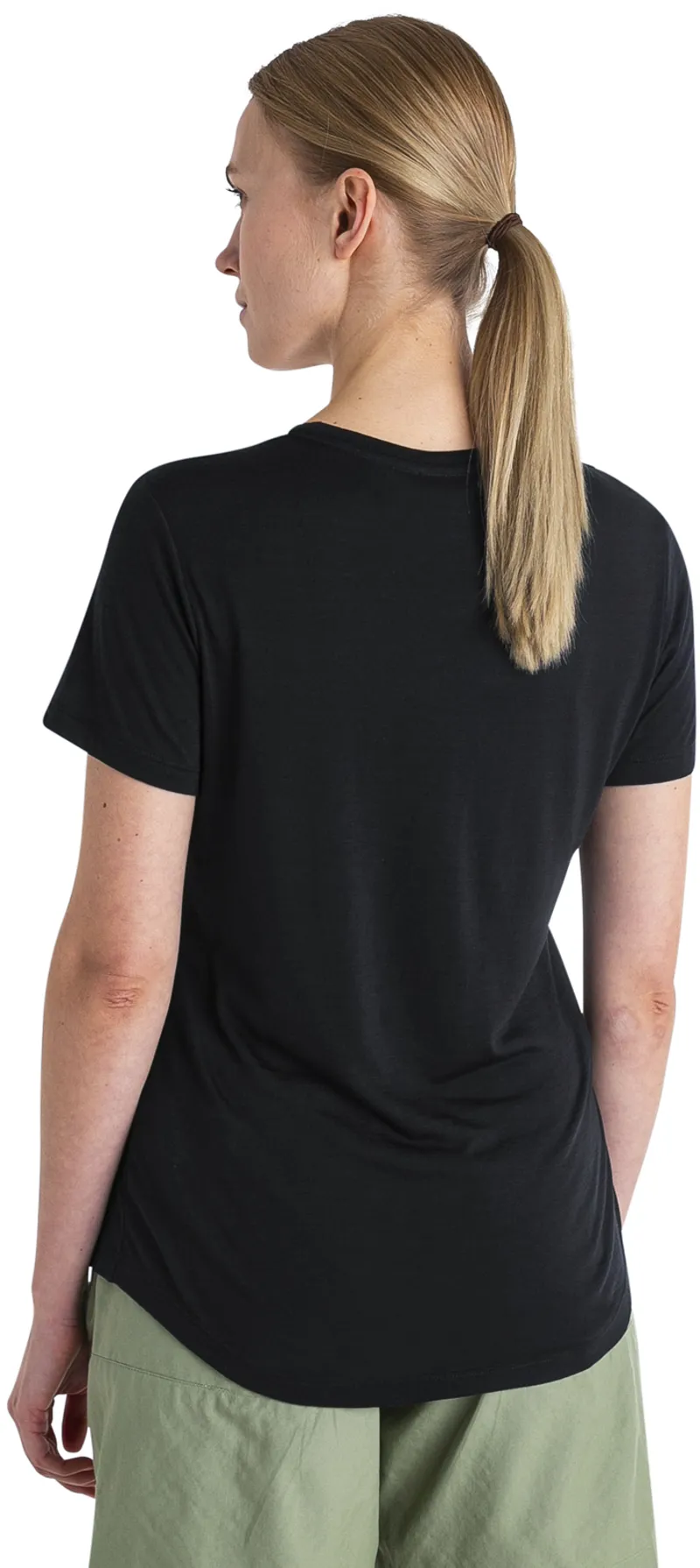 Icebreaker Womens Merino 125 Cool-Lite Sphere III Short Sleeved Scoop Tee - Black-3