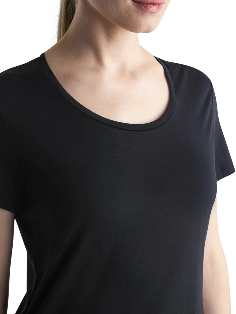 Icebreaker Womens Merino 125 Cool-Lite Sphere III Short Sleeved Scoop Tee - Black-4