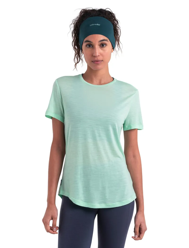 Icebreaker Womens Merino 125 Cool-Lite Sphere III Short Sleeved Scoop Tee - Glass-3