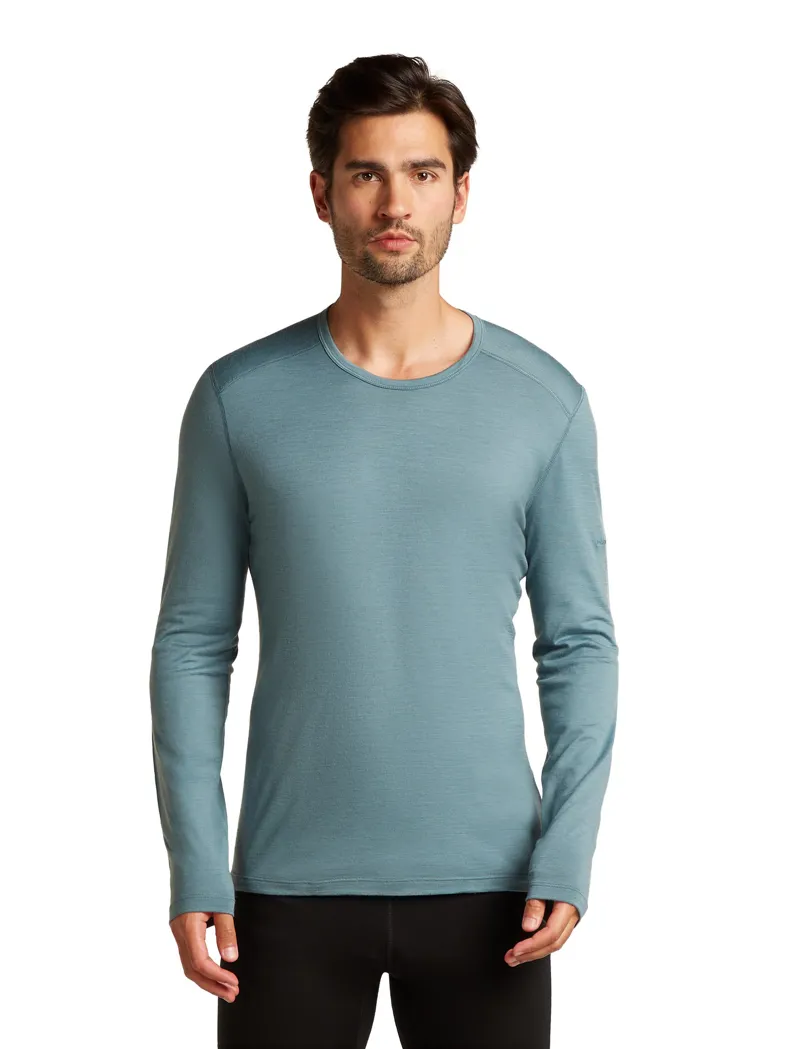Icebreaker Mens 200 Oasis Long Sleeved Crewe Top - Blue Ash-1