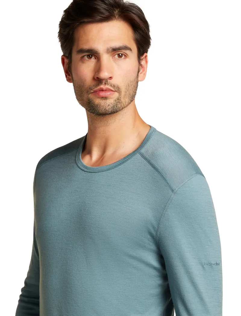 Icebreaker Mens 200 Oasis Long Sleeved Crewe Top - Blue Ash-5