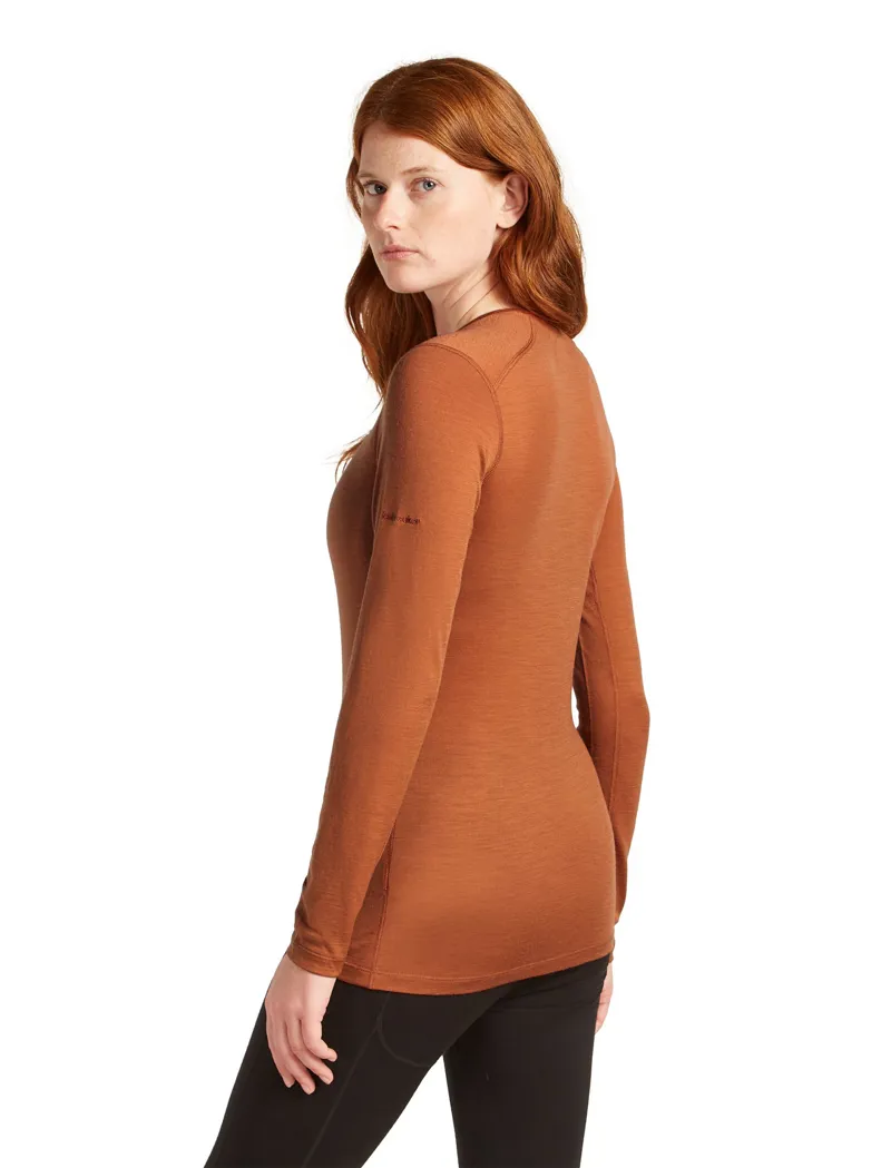 Icebreaker Womens 200 Oasis Long Sleeved Crewe Top - Dusty Clay-2